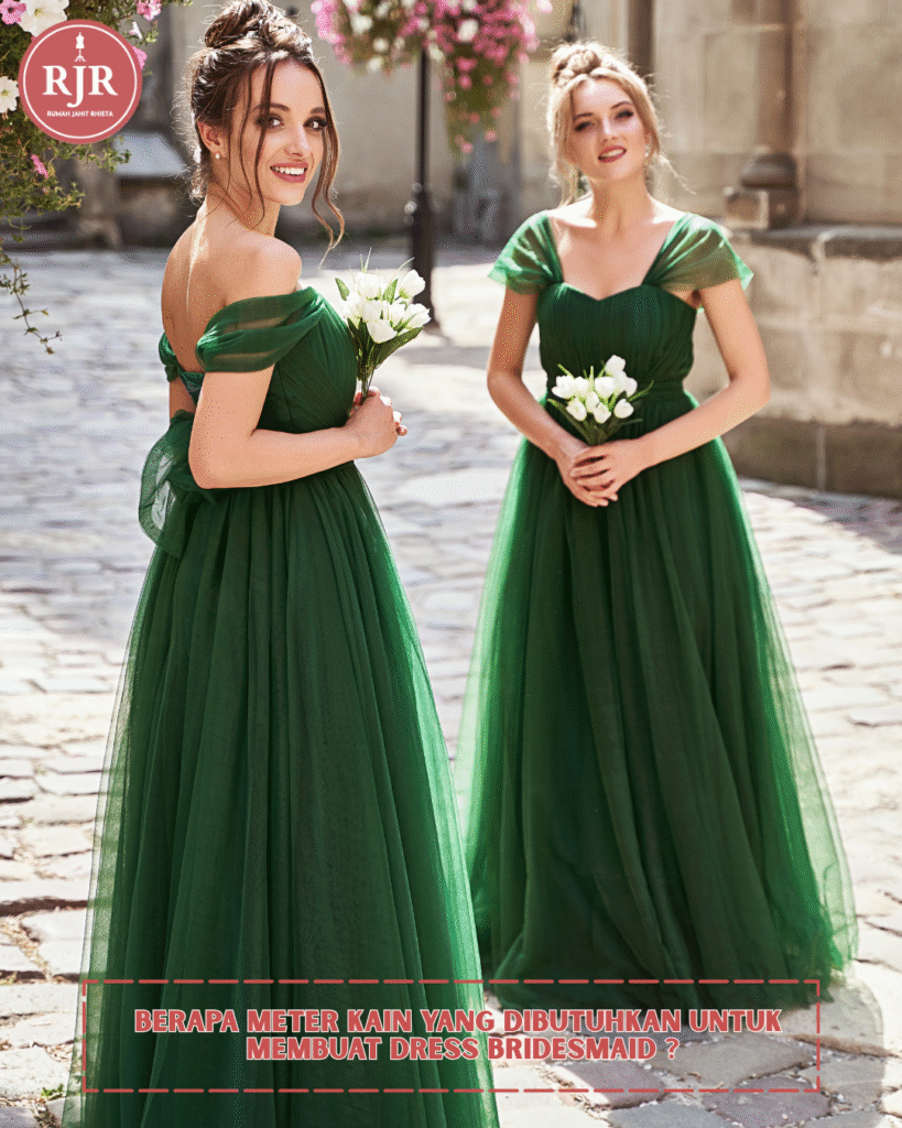 Ilustrasi artikel Berapa Meter Kain yang Dibutuhkan untuk Membuat Dress Bridesmaid ? | Rumah Jahit Rhieta