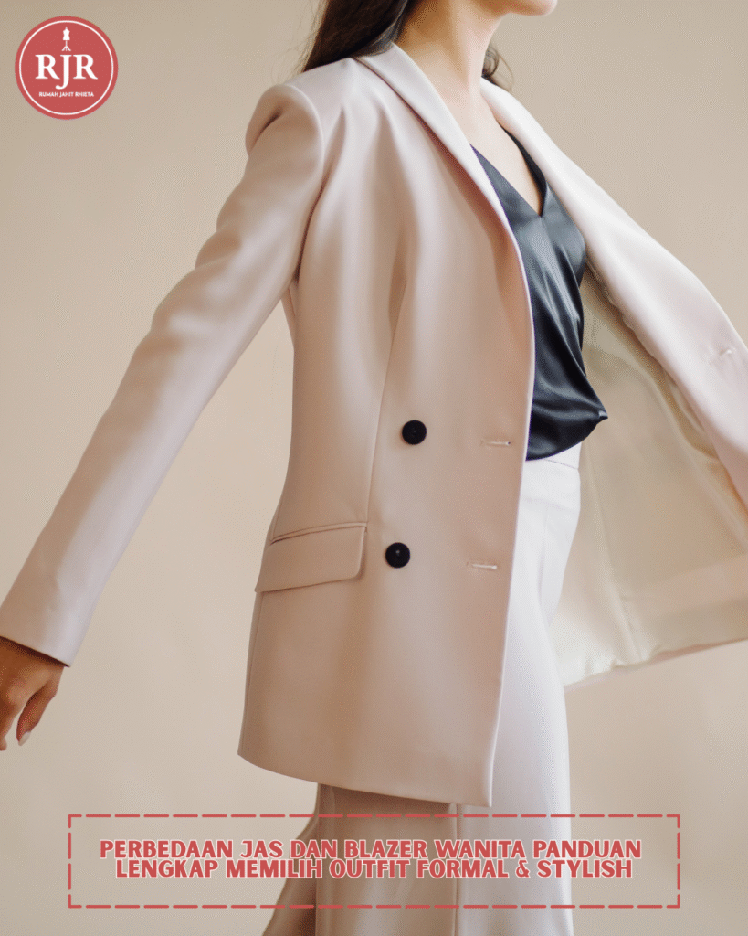 Ilustrasi Artikel Perbedaan Jas dan Blazer Wanita Panduan Lengkap Memilih Outfit Formal & Stylish | Rumah Jahit Rhieta