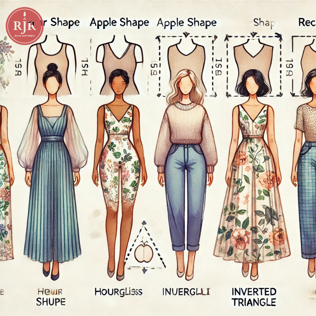 Gambar ilustrasi jenis atasan yang sesuai dengan bentuk by Rumah Jahit Rhieta
