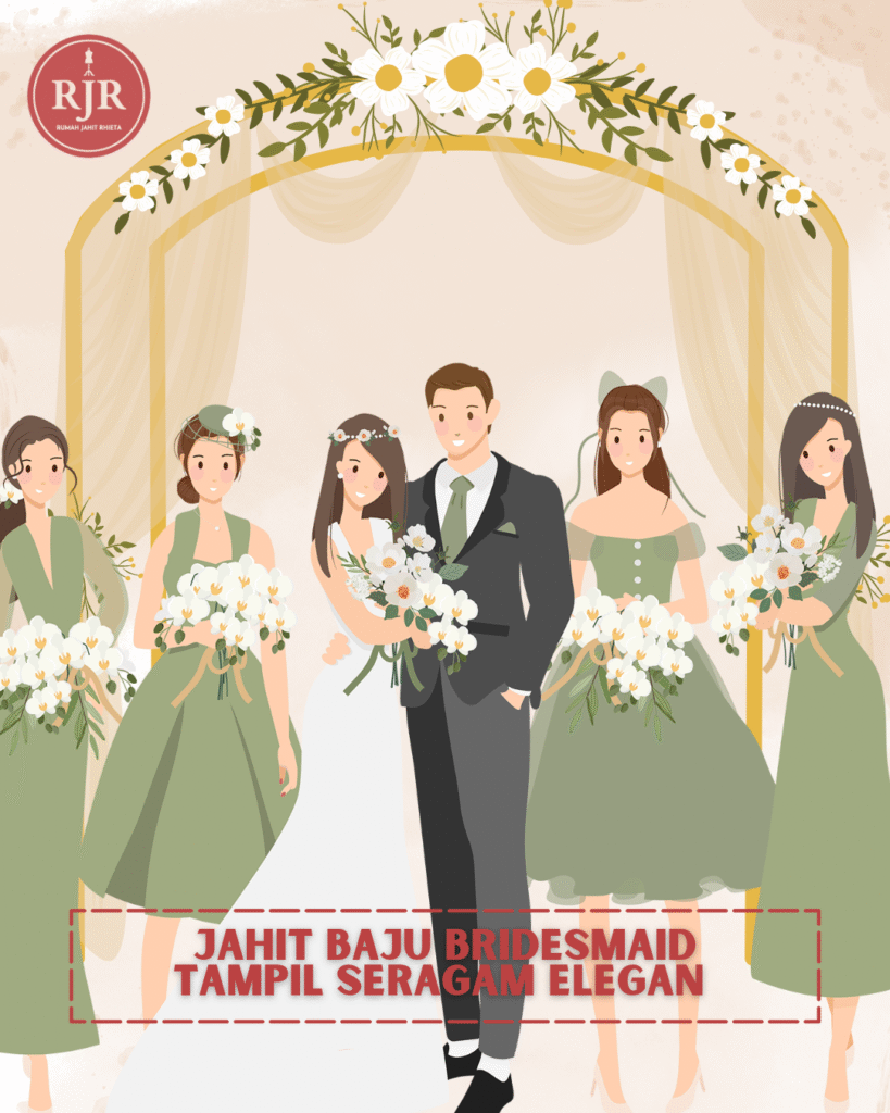 Ilustrasi Mempelai Wanita dan Bridesmaid | Mau Jahit Baju Bridesmaid ? Ke Rumah Jahit Rhieta saja