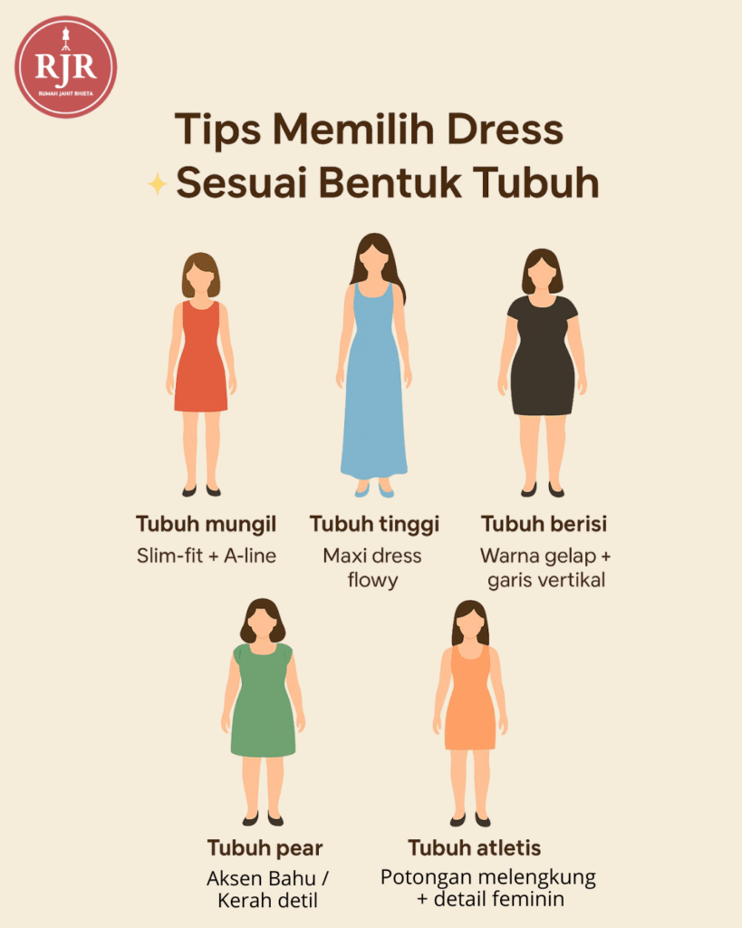 Infografis Tips Memilih Dress Sesuai Bentuk Tubuh