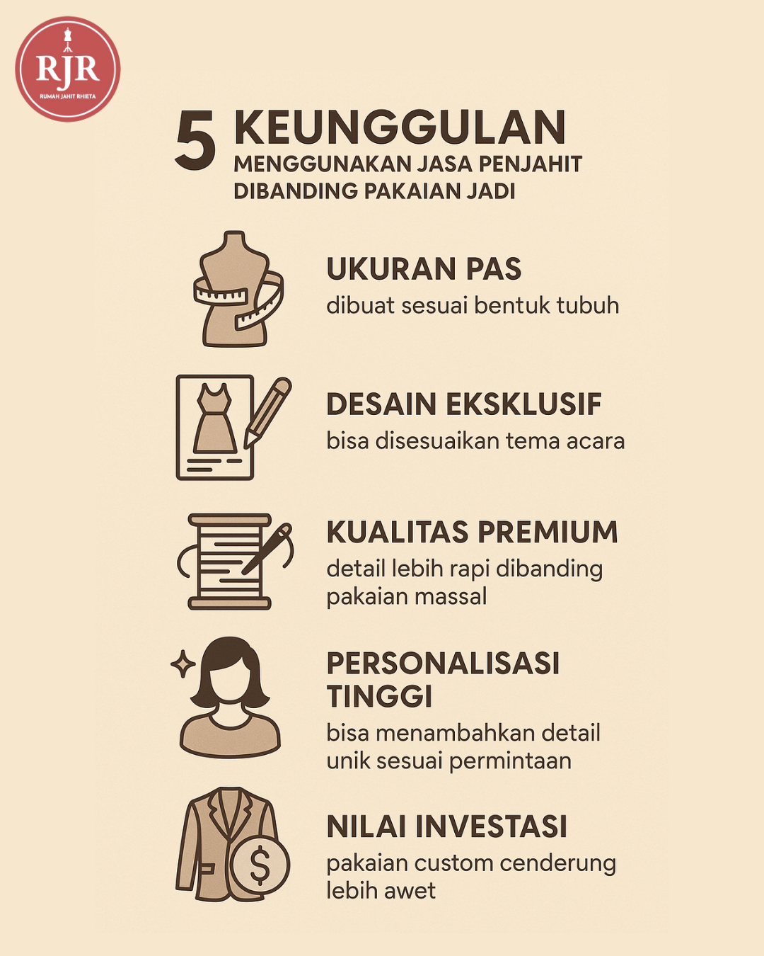 5 Keunggulan Menggunakan Jasa Penjahit dibanding Pakaian Jadi