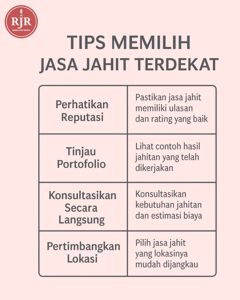 Tips Memilih Jasa Jahit Terdekat | Rumah Jahit Rhieta