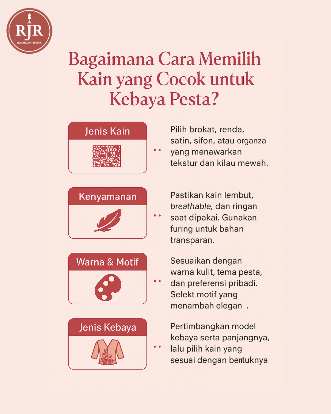 Bagaimana Cara Memilih Kain yang Cocok untuk Kebaya Pesta