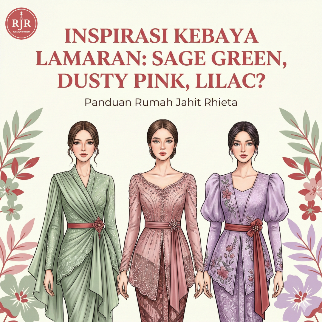 Inspirasi Kebaya Lamaran Sage Green Dusty Pink dan Lilac | Rumah Jahit Rhieta