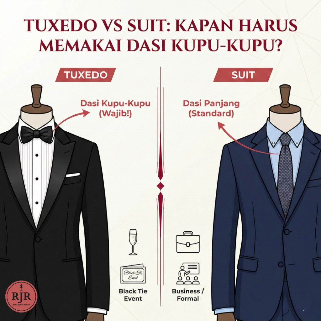 Tuxedo vs Suit : Kapan harus Memakai Dasi Kupu Kupu? | Rumah Jahit Rhieta