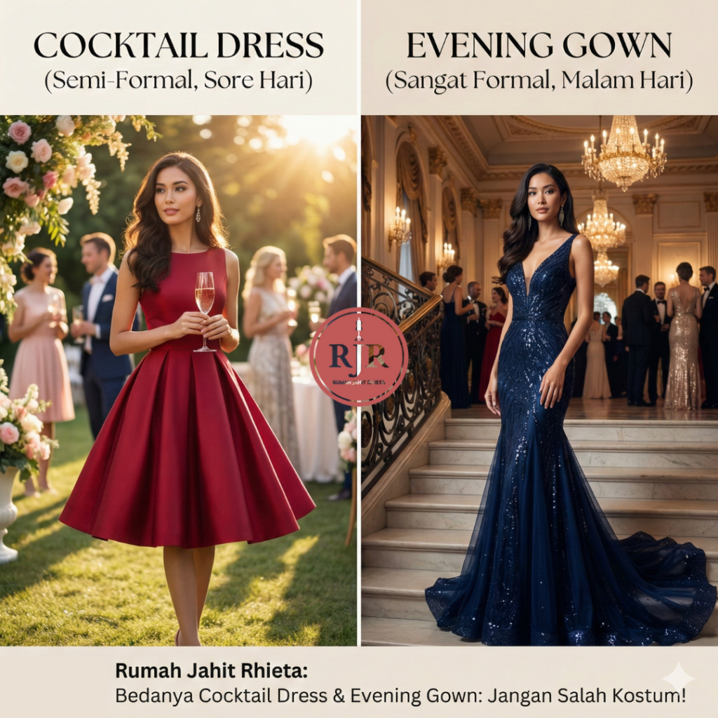 Ilustrasi Artikel Perbedaan antara Cocktail Dress dan Evening Gown