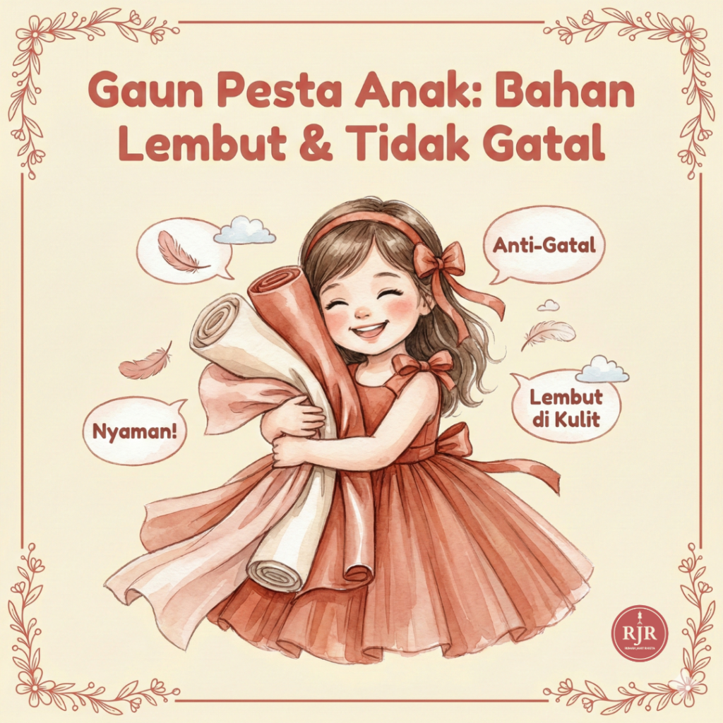 Gaun Pesta Anak : Bahan Lembut dan Tidak Gatal | Rumah Jahit Rhieta